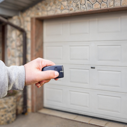 Fort Myers security key fob pointing to a garage door